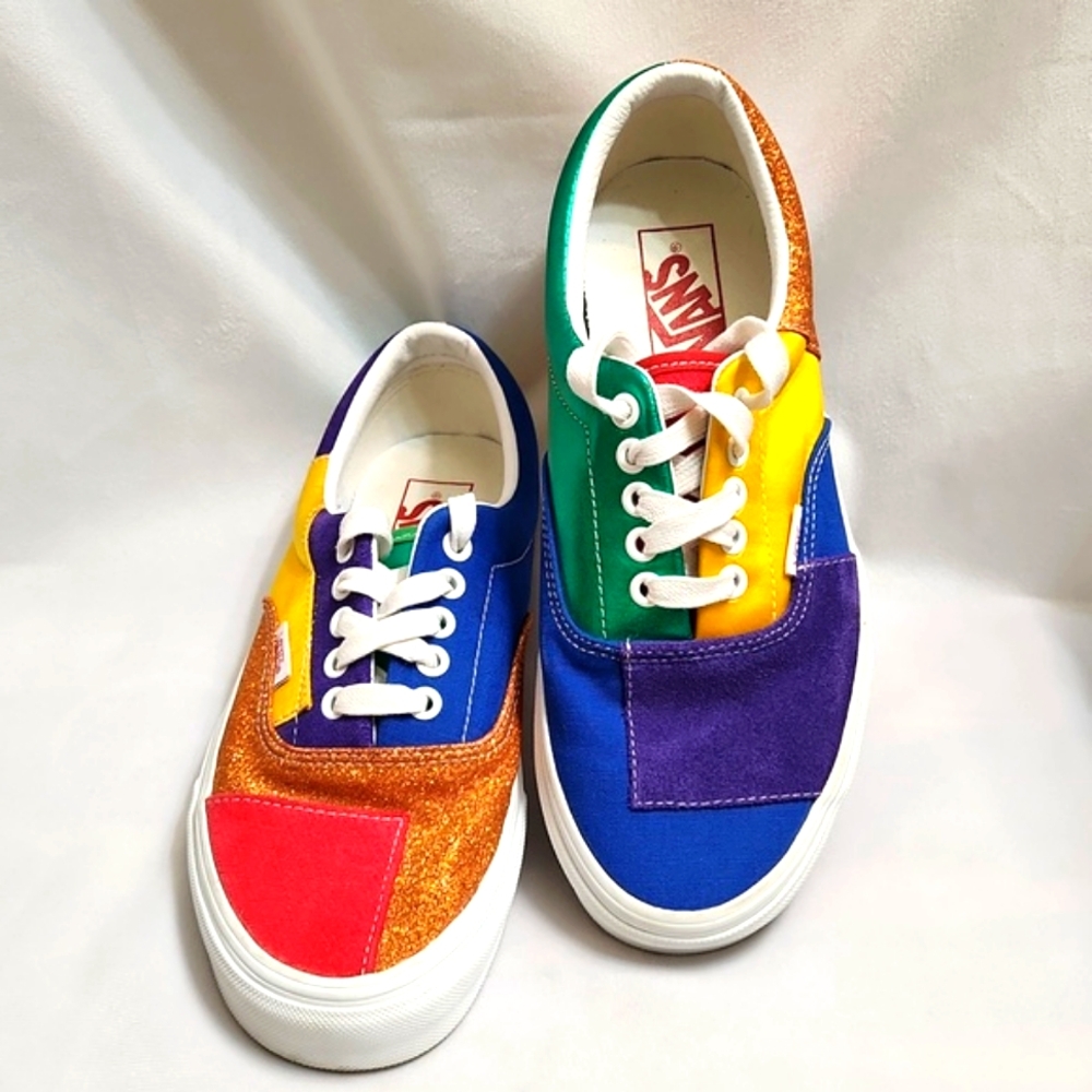 Vans Era Patchwork Suede Glitter Multicolor Low Lace-up Sneakers ( W Siize 8.5) - Picture 8 of 11